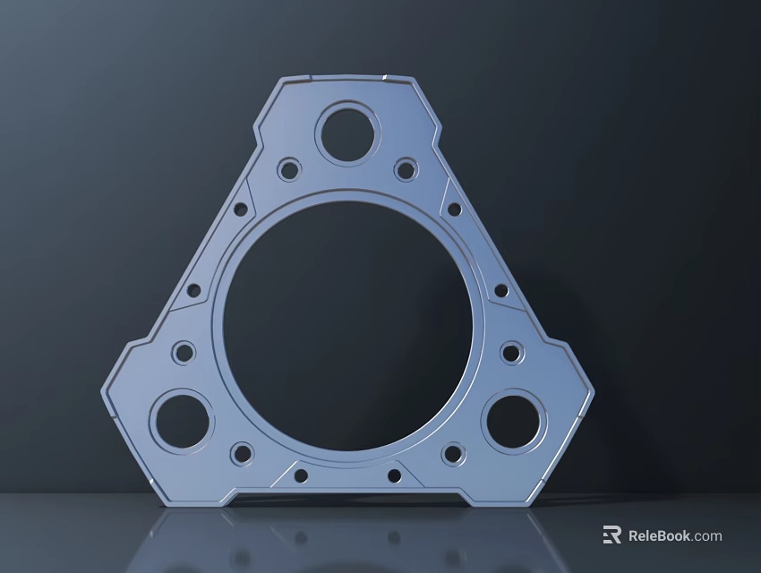 Geometric Door Arch With Transparent Material And Multiple Holes On Grey Background 3d model 
