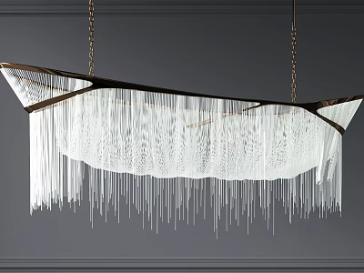 Modern Elegant Crystal Chandelier With Fringe Glass Details And Metal Hanging Structure 3d model