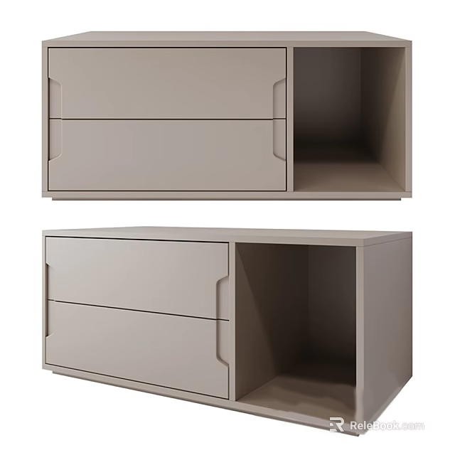 Light Gray Modern Entryway Console And Side Cabinet With Drawers Open Shelf Storage 3d model 