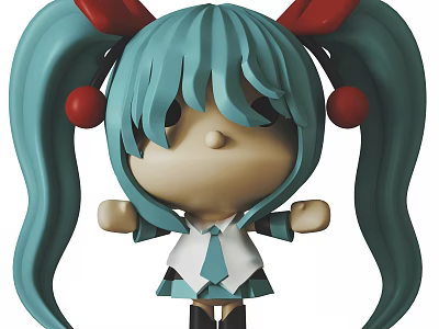 Modern Trendy Play Doll Hattoon Future Hand-held Cartoon Children's Toy Animation Blind Box Decoration Ornaments 3d model