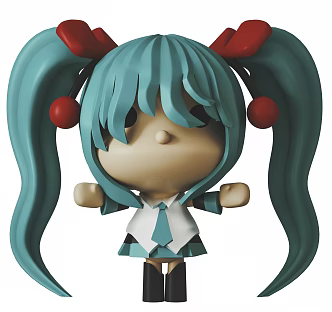 Modern Trendy Play Doll Hattoon Future Hand-held Cartoon Children's Toy Animation Blind Box Decoration Ornaments 3d model