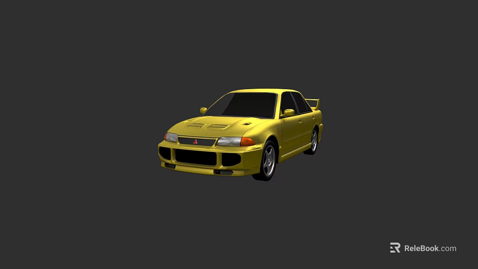 Yellow Sports Car Design With Classic Aerodynamic Body And Alloy Wheels 3d model 