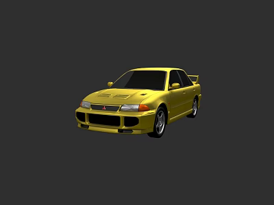 Yellow Sports Car Design With Classic Aerodynamic Body And Alloy Wheels 3d model