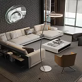 Modern Poliform Sofa Coffee Table Combination 3d model