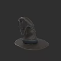 Classic Gray Wizard Hat Featuring Black Strap And Chain Detail