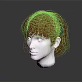 Human Mannequin Head With Short Red Hair And Braided Details