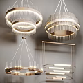 Modern Crystal Chandeliers With Circular Ring Design And Gold Metal Hanging Frames