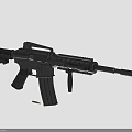Black Modern Assault Rifle With Detachable Magazine Tactical Rail Barrel And Ergonomic Stock