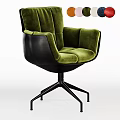 Modern Stylish Office Chair With Green Velvet Upholstery Black Frame Swivel Base And Multiple Colors