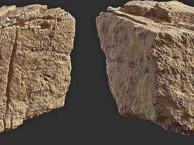 Natural Rough Stone Blocks with Textured Surface for Construction and Decoration Projects 3d model