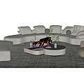 Modern sofa coffee table combination 3d model