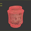 Ancient Ceramic Jar With Weathered Glaze Blue White Patterns Cylindrical Body Sturdy Base Wide Opening