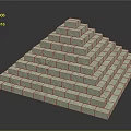 Ancient Pyramid Structure with White Stone Blocks Multiple Layered Steps and Square Base Design