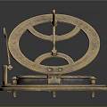 Antique Brass Sundial Clock With Intricate Carved Scales And Decorative Base