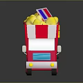 Commercial Mobile Popcorn Truck With Red And White Striped Body And Colorful Top Design