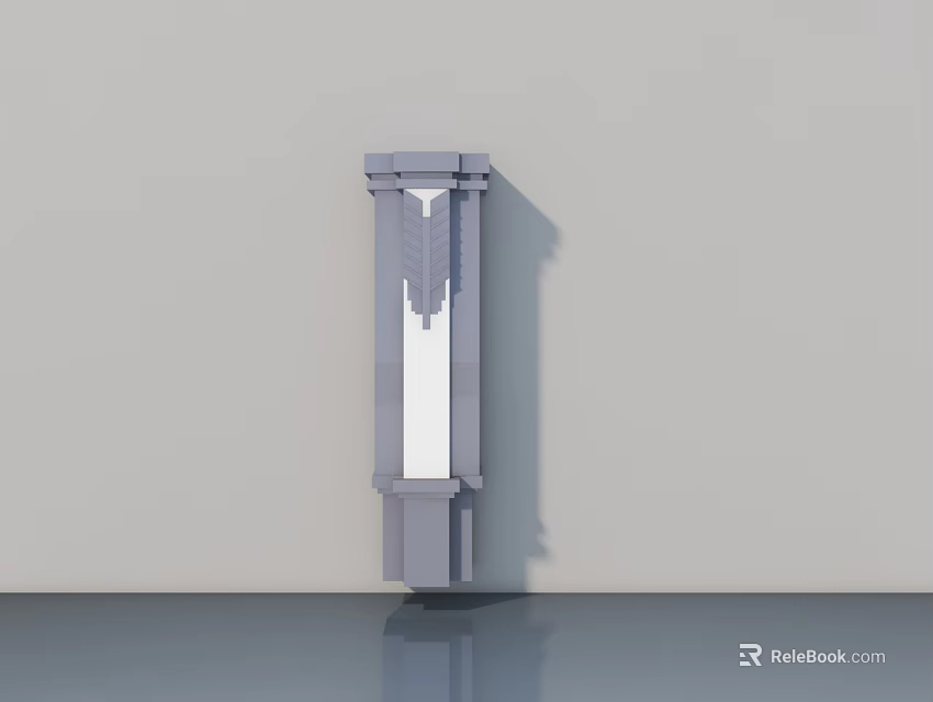 Modern Swing Door With Sleek Gray Frame And Transparent Glass Panel Design 3d model 