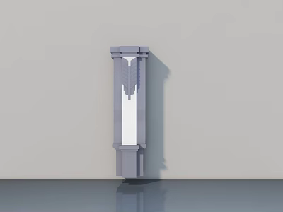 Modern Swing Door With Sleek Gray Frame And Transparent Glass Panel Design 3d model