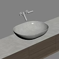 Modern Washbasin Design With Concrete Countertop Black Faucet And Dark Cabinets