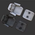 Modern Lounge Chair Set with Light Gray Fabric and Silver Leather Ottoman Design