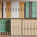 Colorful Storage Lockers With Numbered Compartments And Diverse Color Schemes