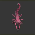 Pink And Blue Armored Dragon With Long Mechanical Body Sharp Claws And Shiny Metallic Design