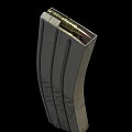 Weapon Magazine Made Of Metal With Texture Holding Shiny Bullets