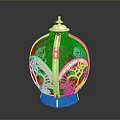 Exquisite Gold Decorative Ornament With Intricate Carvings And Diamond Accents