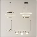Modern Ring Shaped Chandeliers With LED Lighting And Sleek Hanging Design 3d model