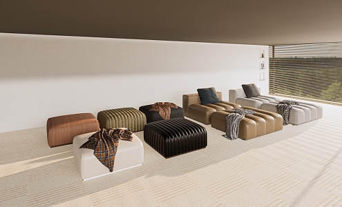 Modern Minotti sofa stool 3d model