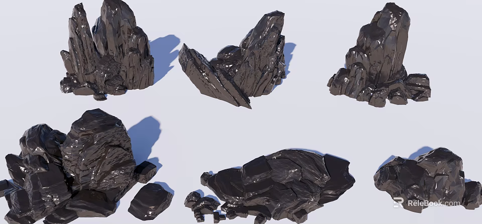 Rustic Decorative Design With Natural Stone And Wooden Elements 3d model 