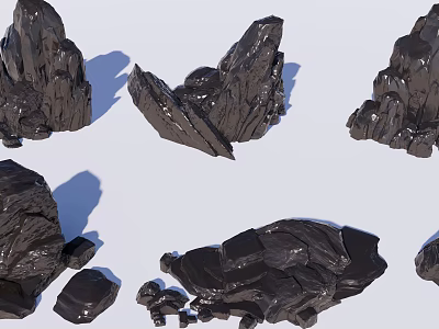 Rustic Decorative Design With Natural Stone And Wooden Elements 3d model