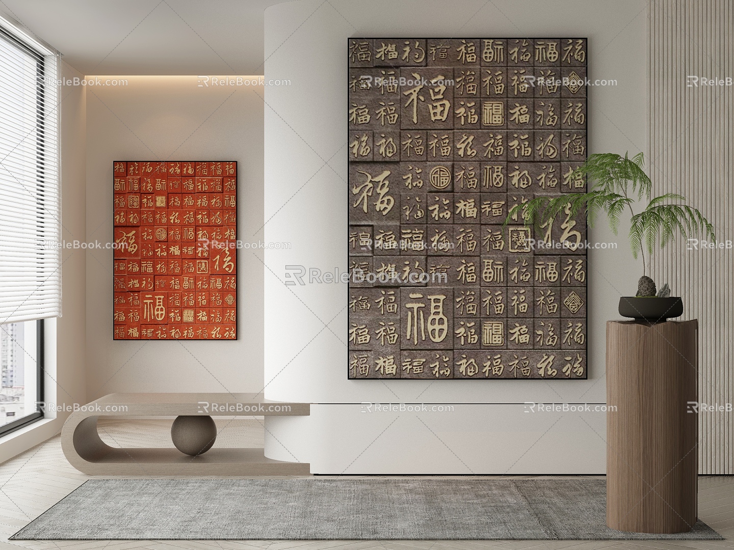 New Chinese Decorative Painting 3d model