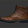 Men's Brown Leather Boots With Classic Design And Lace Up Details