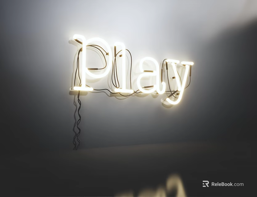 Illuminated Neon Decorative Light Play Sign For Modern Wall Decoration 3d model 
