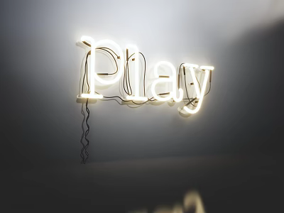 Illuminated Neon Decorative Light Play Sign For Modern Wall Decoration 3d model