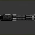 Sci Fi Weapon With Black Silver Tubular Design And Red Glowing Mechanical Details