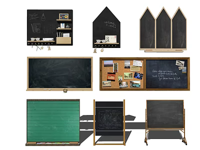 Chalkboard Hanging Decor With Wall Mounted Standing Framed Designs And 3d model