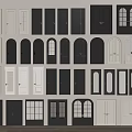 Various Interior Doors With Different Styles Colors And Glass Panel Designs 3d model