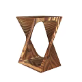 Modern Wooden Leisure Chair With Geometric Hollow Out And Cross Structure Design