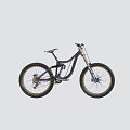 Mountain Bike with Suspension Thick Tires Black Frame and Gold Rims