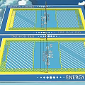 Fitness Training Fields With Blue And Yellow Tracks For Energy Boost