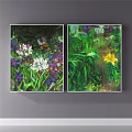 Vibrant Botanical Paintings With Colorful Flowers Green Plants And Natural Floral Art