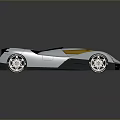Sleek Silver Futuristic Sports Car With Yellow Windshield And Modern Wheels