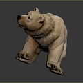 Realistic Polar Bear Sculpture with Detailed Fur Texture and Standing Pose