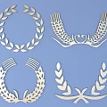 Elegant White Wall Decor With Laurel Wreath Wheat And Leaf Patterns