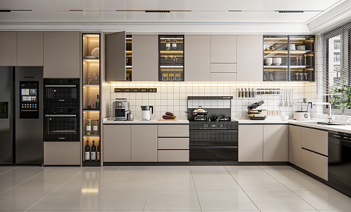 modern kitchen space 3d model