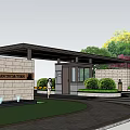 Modern Gate Community Gate Booth 3d model