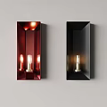 Stylish Modern Red And Black Wall Lamps With Rectangular Frame Design 3d model