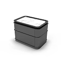 Black Bedside Table With Marble Top And Two Drawers Design 3d model