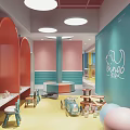 Modern Sports Fitness Training Facility With Colored Floor Markings And Hanging Lights